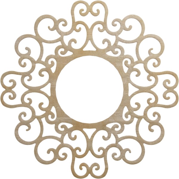 Ekena Millwork Reims Wood Fretwork Pierced Ceiling Medallion, Birch, 36"OD x 13 3/4"ID x 3/8"T CMWP36X36X0375REBI - main